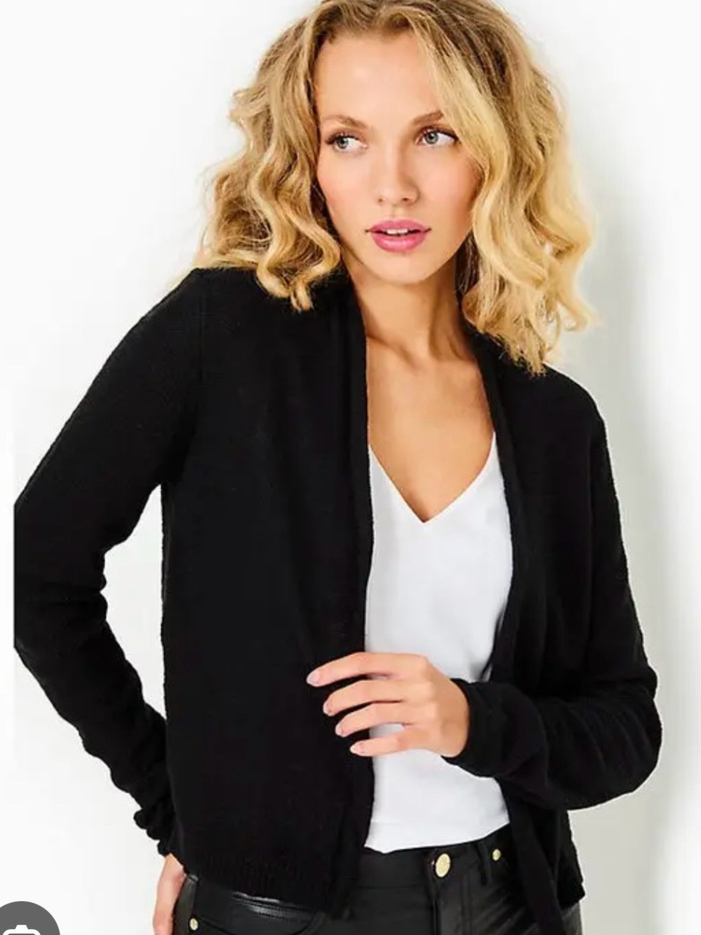 Lilly Pulitzer Onyx Black Faretta Cardigan Sweater Small